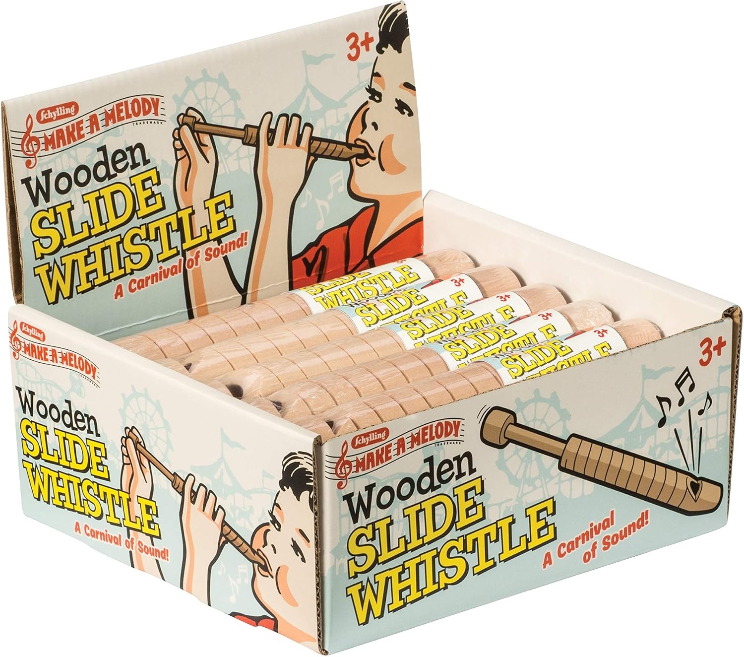 image:imageSchylling Wooden Slide Whistle Classic Kids Instrument All Wood Construction Durable Musical Toy for Children Ages 3 and Up One Whistle1 Count Pack of 2
