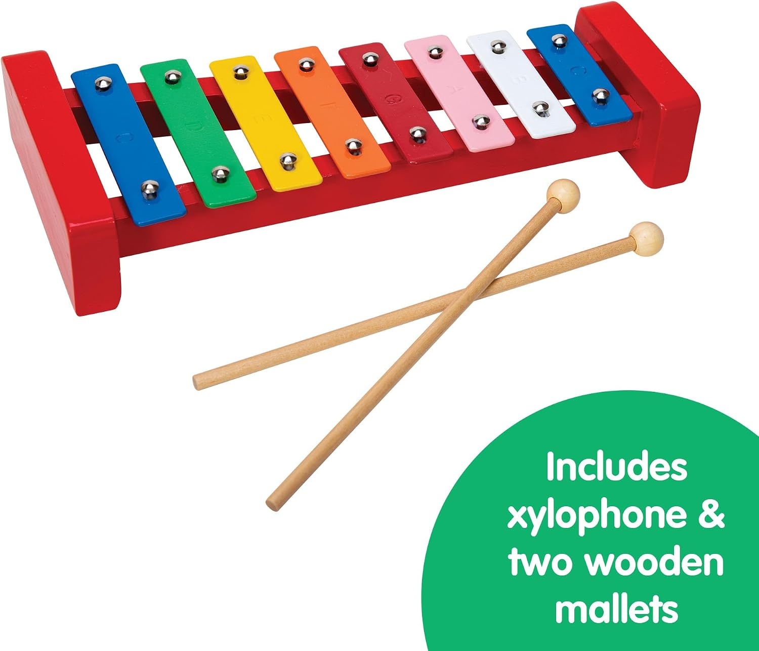 image:imageSchylling Wooden Xylophone Colorful Kids Instrument Includes Wooden Mallets and Embossed Metal Keys Ages 3 and Up