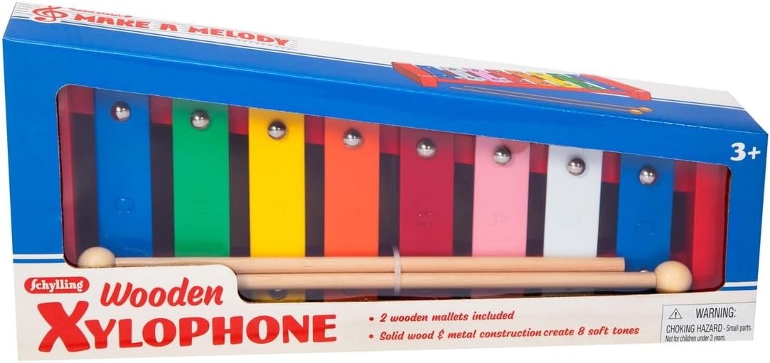 image:imageSchylling Wooden Xylophone Colorful Kids Instrument Includes Wooden Mallets and Embossed Metal Keys Ages 3 and Up