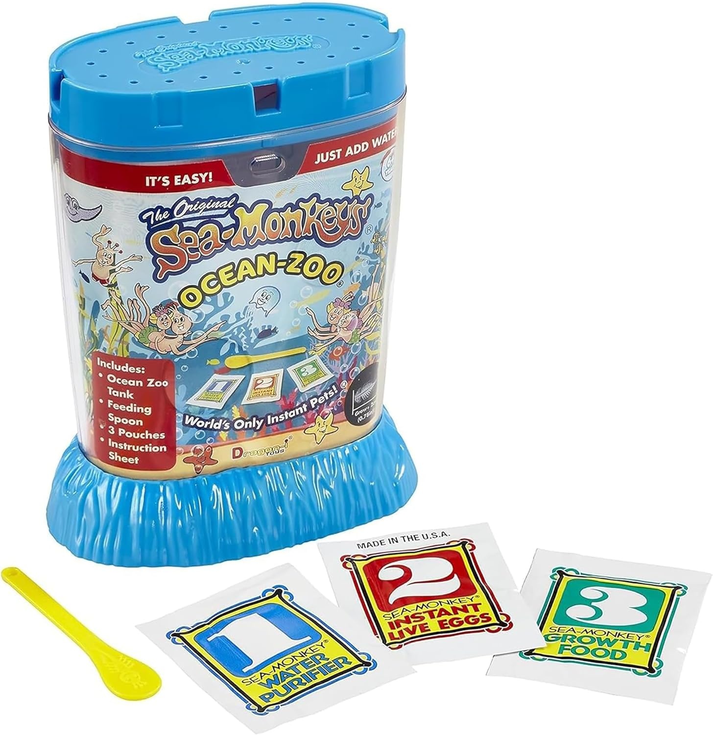 image:imageSeaMonkey Ocean Zoo Surprise Assorted Color 57 Aquarium Worlds Only Instant Pet Tiny Brine Shrimp Growth Set Educational Kit Kids Ages 6