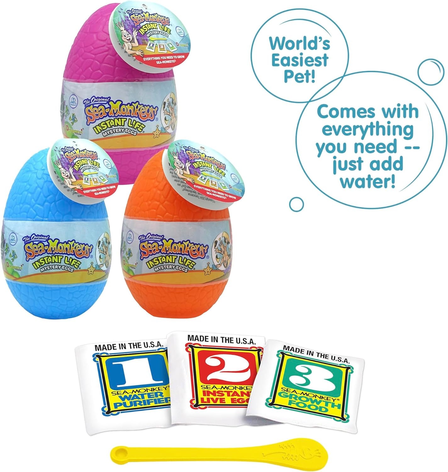 image:imageSeaMonkeys Egg Instant Life Worlds Only Instant Pets Assorted Colors Ages 6 Pack of 1