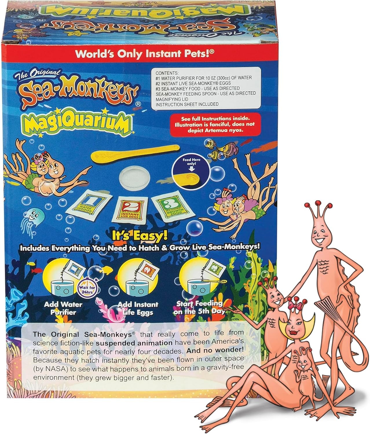 image:imageSeaMonkeys Magiquarium Worlds Easiest NoMess Pet Grow Your Own Pet in a LightUp Aquarium Ages 6 and Up One Kit