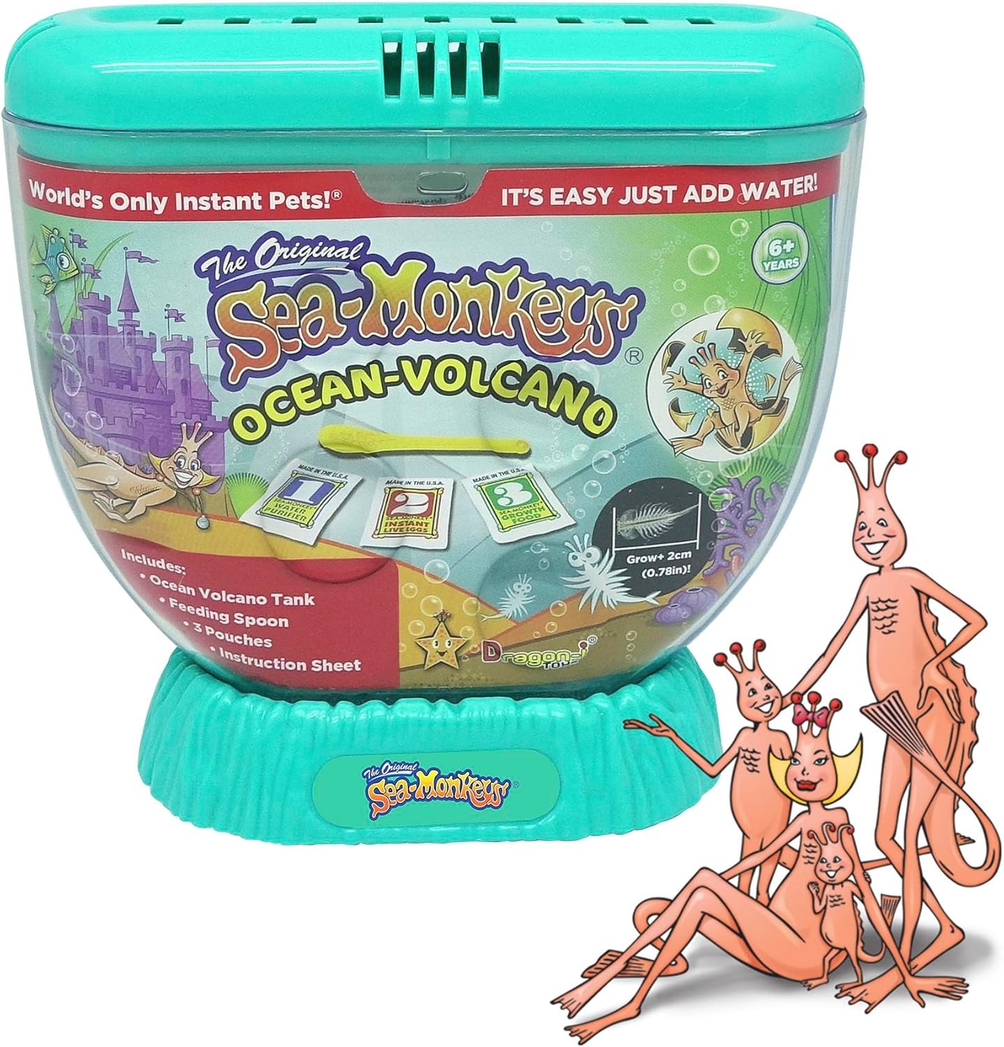 image:imageSeaMonkeys Ocean Volcano Worlds Only Instant Pets Assorted Colors Ages 6 Pack of 1