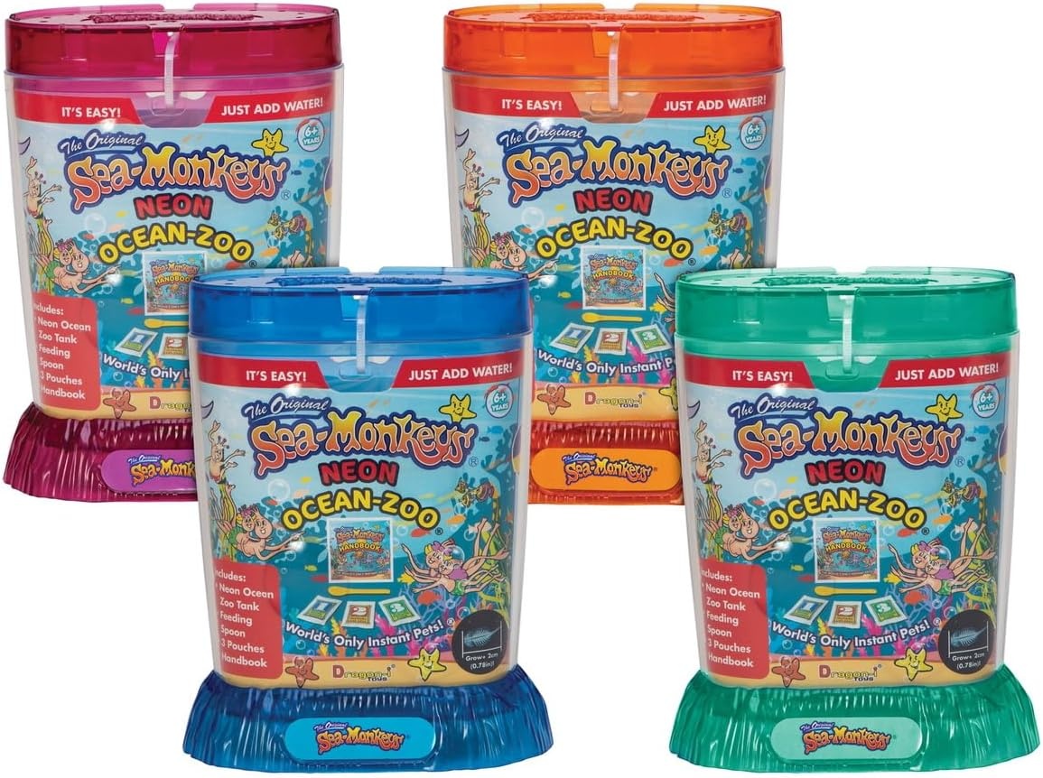 image:imageSeaMonkeys Ocean Zoo Neon Worlds Only Instant Pets Assorted Colors Ages 6 Pack of 1Small
