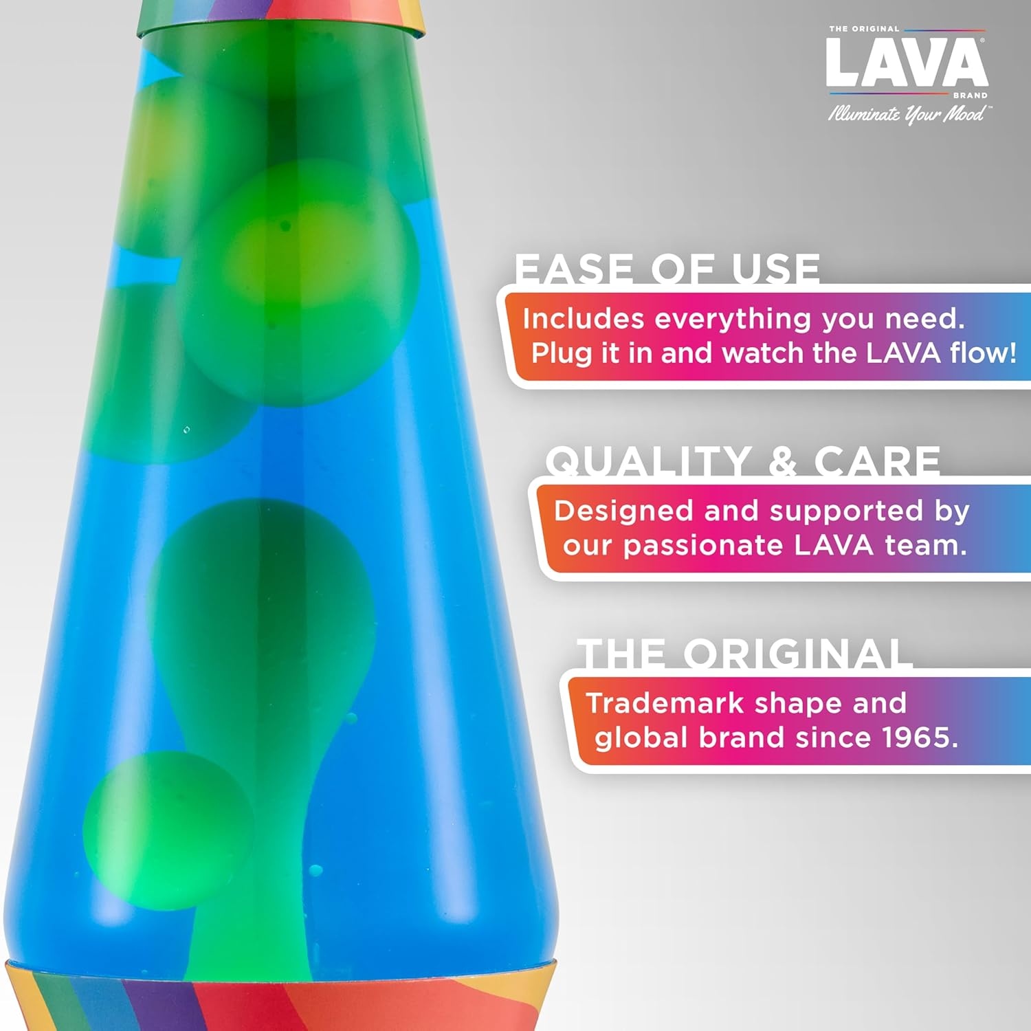 image:imageThe Original Lava Lamp 145 Aurora Borealis Classic Liquid Motion Lamp Purple Wax and Blue Liquid Item 2047 Amazon Exclusive145 Inch