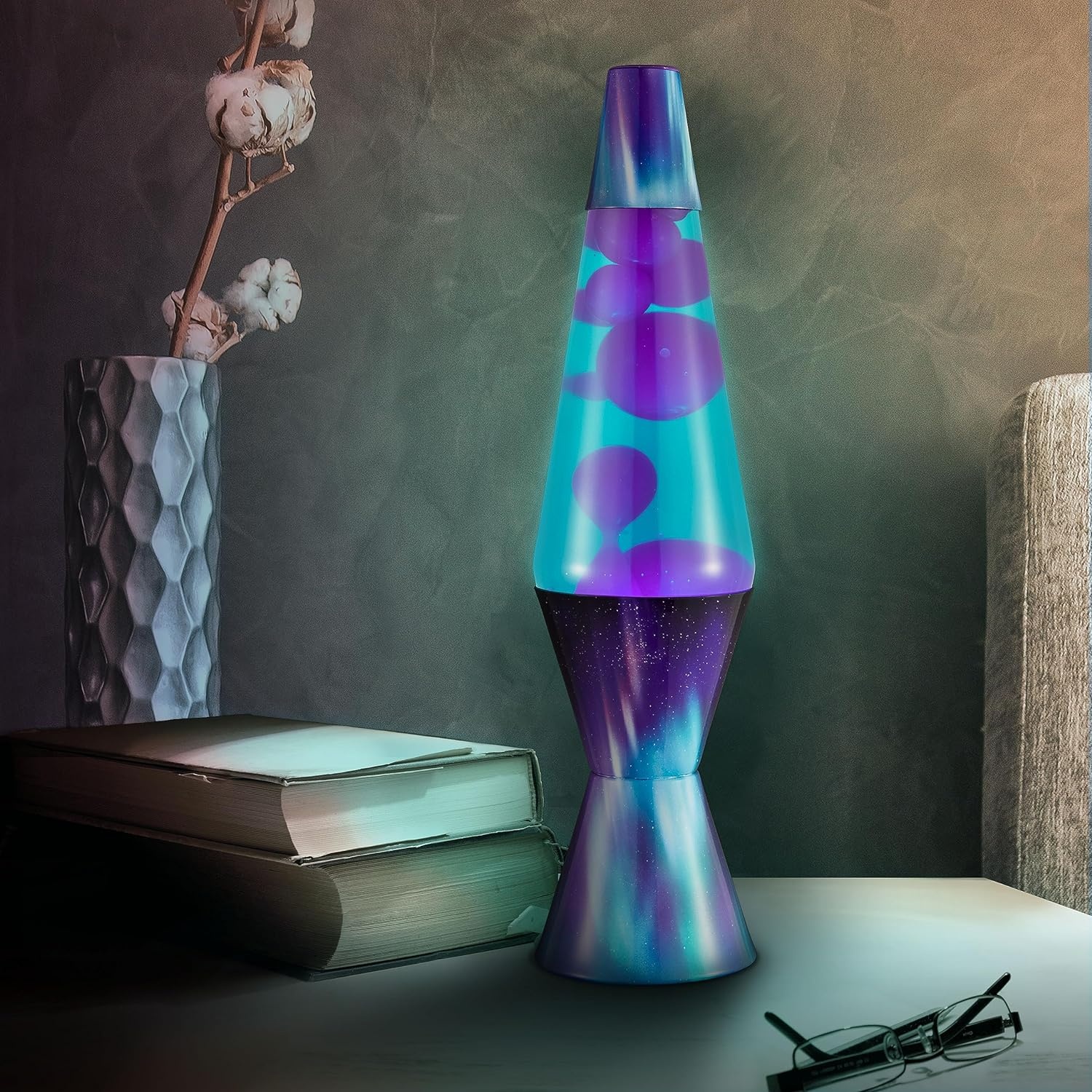 image:imageThe Original Lava Lamp 145 Aurora Borealis Classic Liquid Motion Lamp Purple Wax and Blue Liquid Item 2047 Amazon Exclusive145 Inch