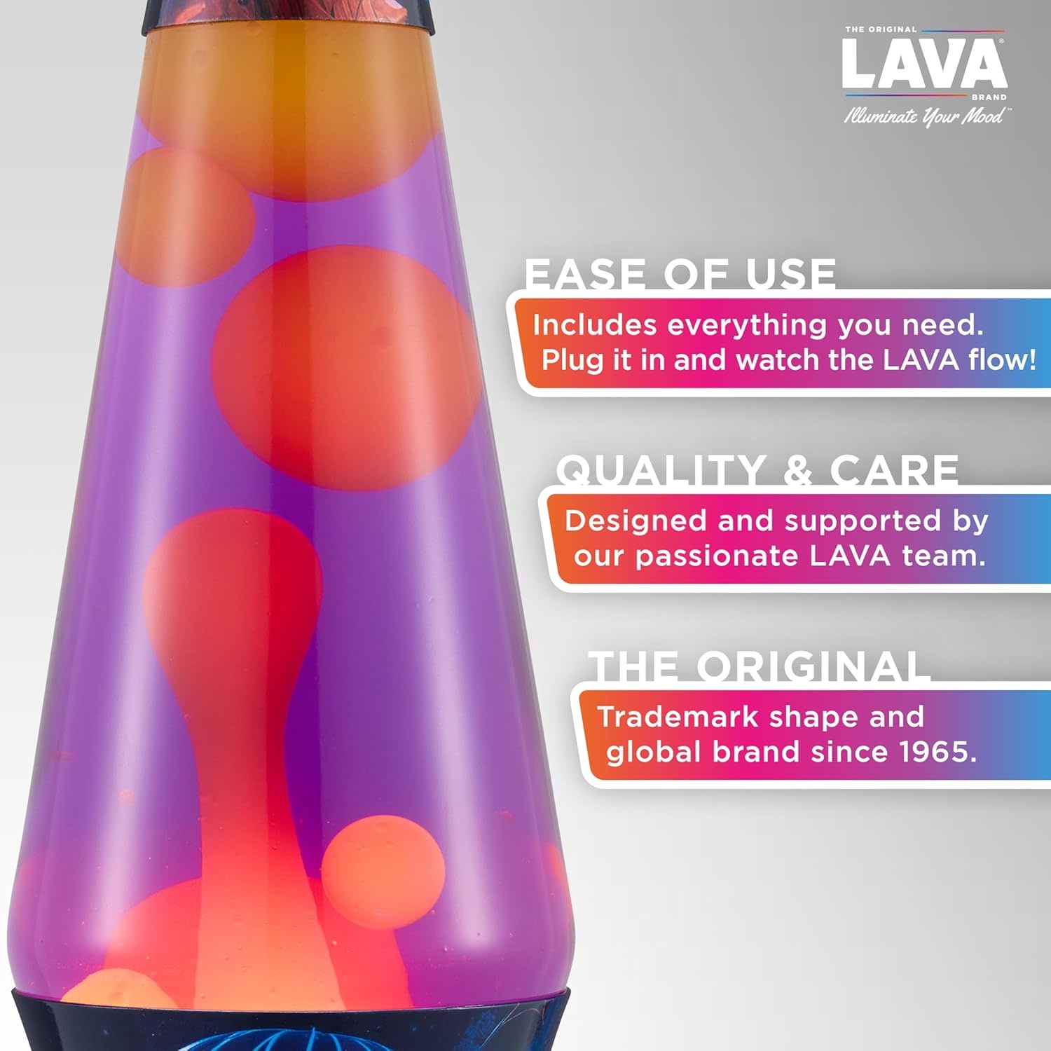 image:imageThe Original Lava Lamp 145 Aurora Borealis Classic Liquid Motion Lamp Purple Wax and Blue Liquid Item 2047 Amazon Exclusive145 Inch