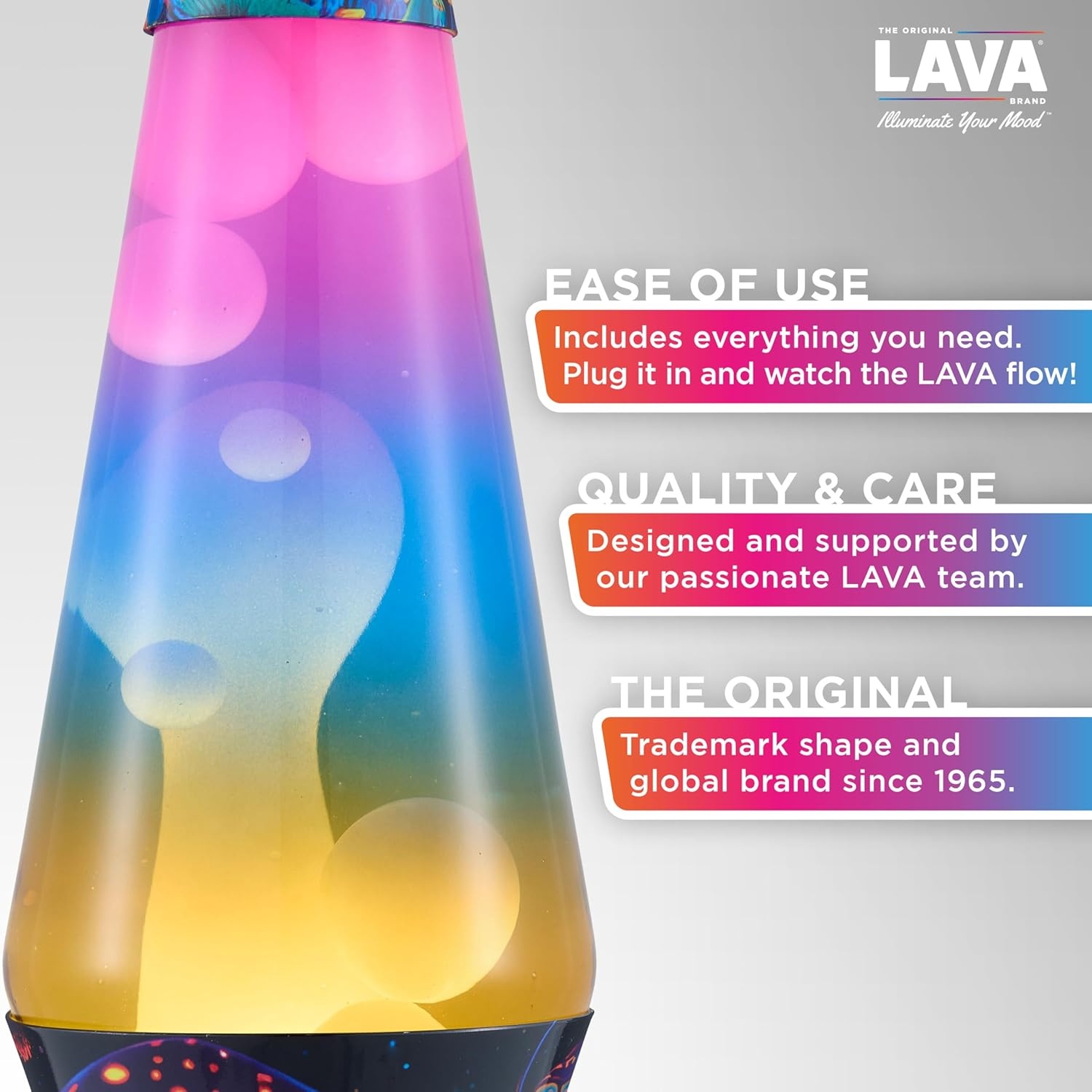 image:imageThe Original Lava Lamp 145 Aurora Borealis Classic Liquid Motion Lamp Purple Wax and Blue Liquid Item 2047 Amazon Exclusive145 Inch
