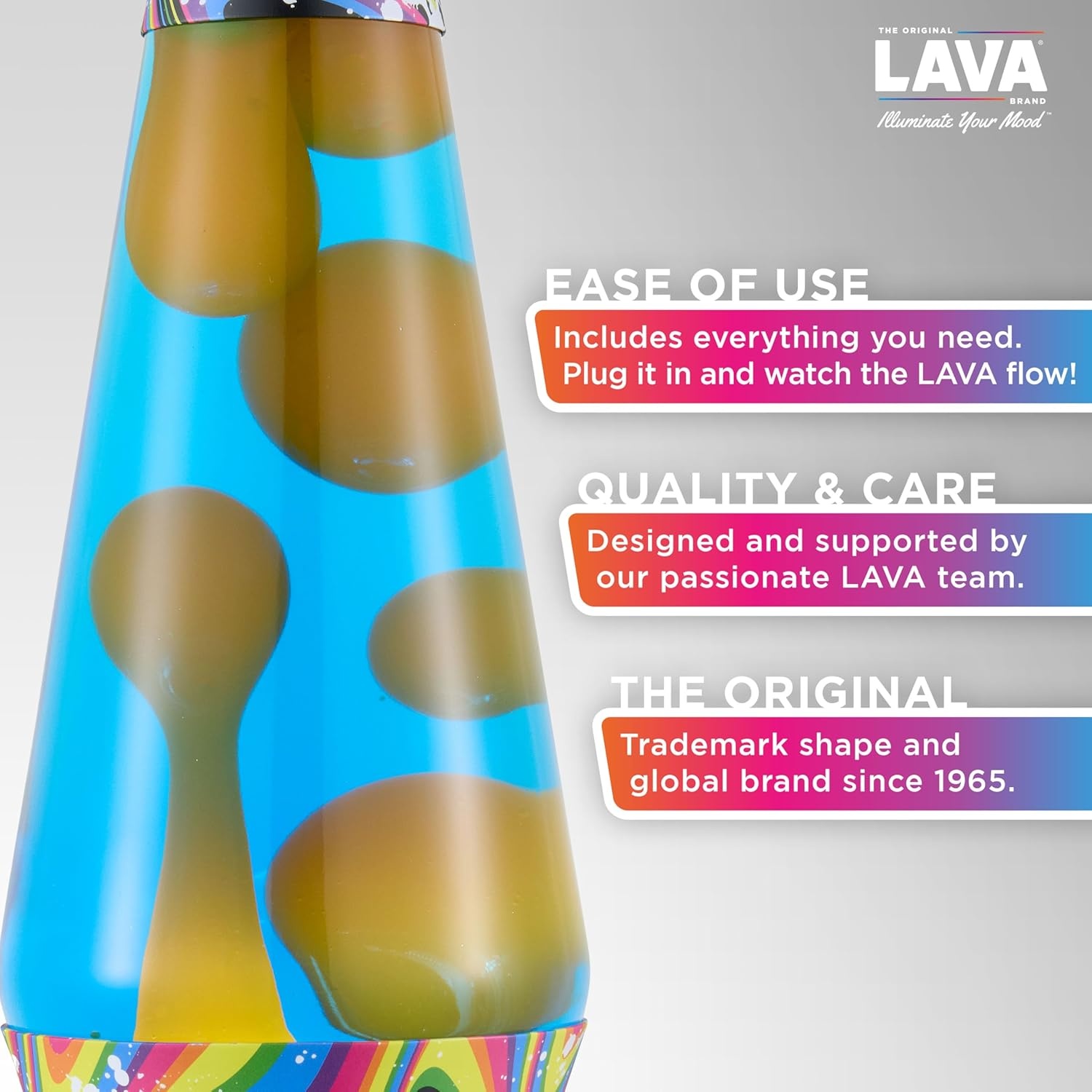 image:imageThe Original Lava Lamp 145 Aurora Borealis Classic Liquid Motion Lamp Purple Wax and Blue Liquid Item 2047 Amazon Exclusive145 Inch