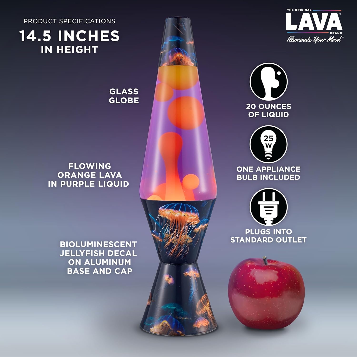 image:imageThe Original Lava Lamp 145 Aurora Borealis Classic Liquid Motion Lamp Purple Wax and Blue Liquid Item 2047 Amazon Exclusive145 Inch