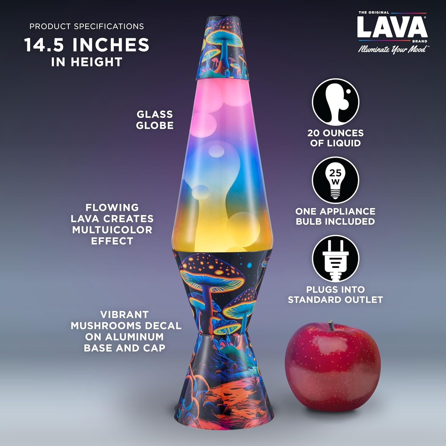 image:imageThe Original Lava Lamp 145 Aurora Borealis Classic Liquid Motion Lamp Purple Wax and Blue Liquid Item 2047 Amazon Exclusive145 Inch