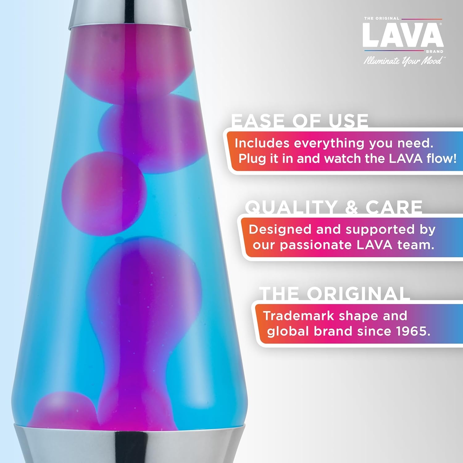 image:imageThe Original Lava Lamp 145 Grinning Globs Classic Liquid Motion Lamp Yellow Lava and Orange Liquid Item 2094 Amazon ExclusiveBlue