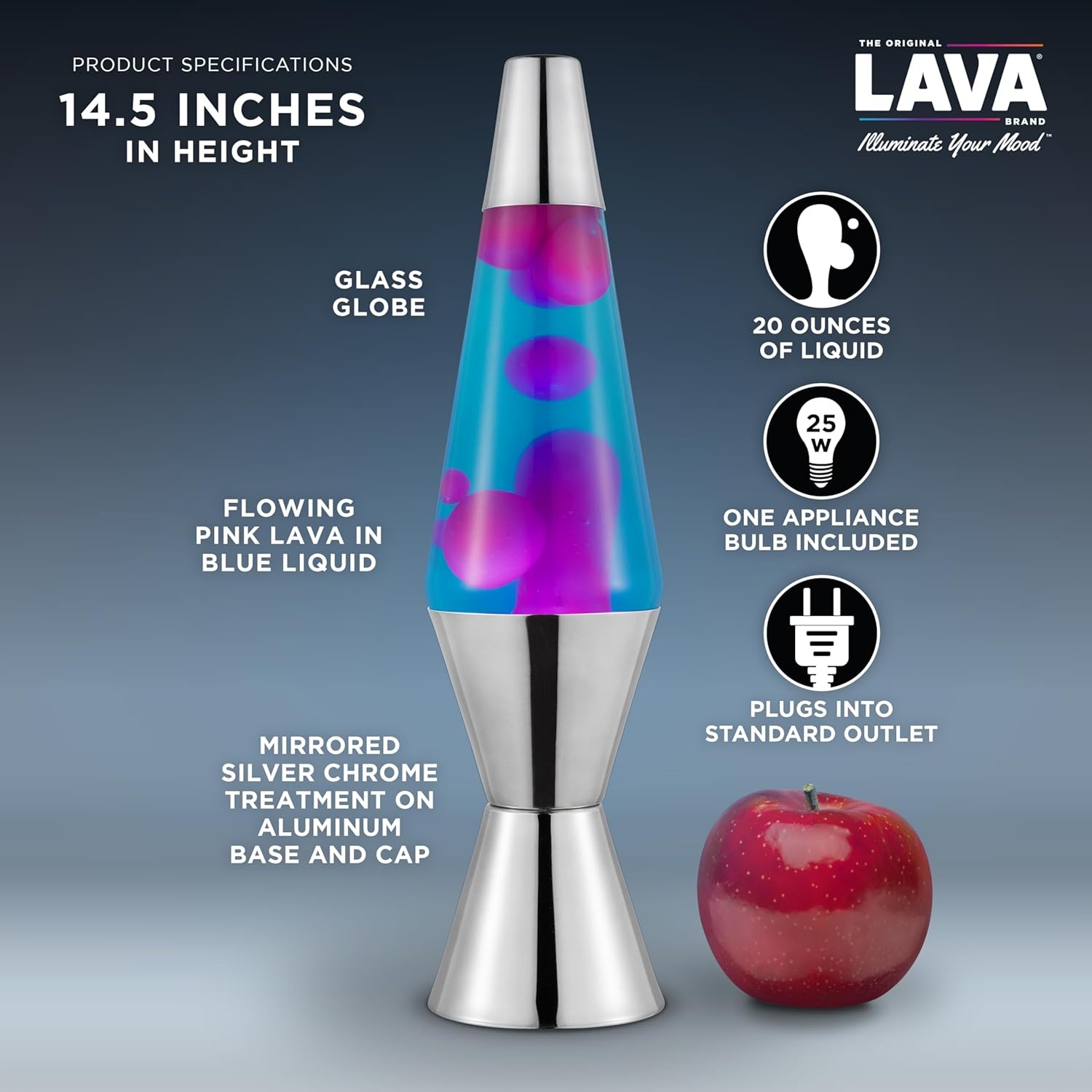 image:imageThe Original Lava Lamp 145 Grinning Globs Classic Liquid Motion Lamp Yellow Lava and Orange Liquid Item 2094 Amazon ExclusiveBlue