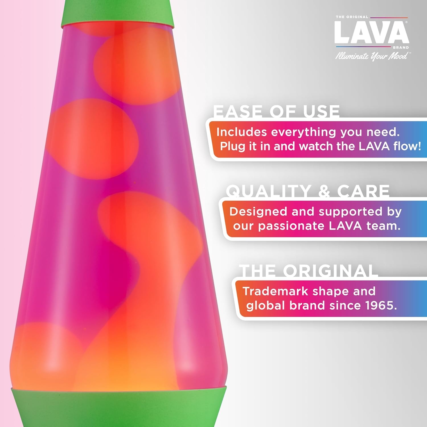 image:imageThe Original Lava Lamp 145 Grinning Globs Classic Liquid Motion Lamp Yellow Lava and Orange Liquid Item 2094 Amazon ExclusiveGreen