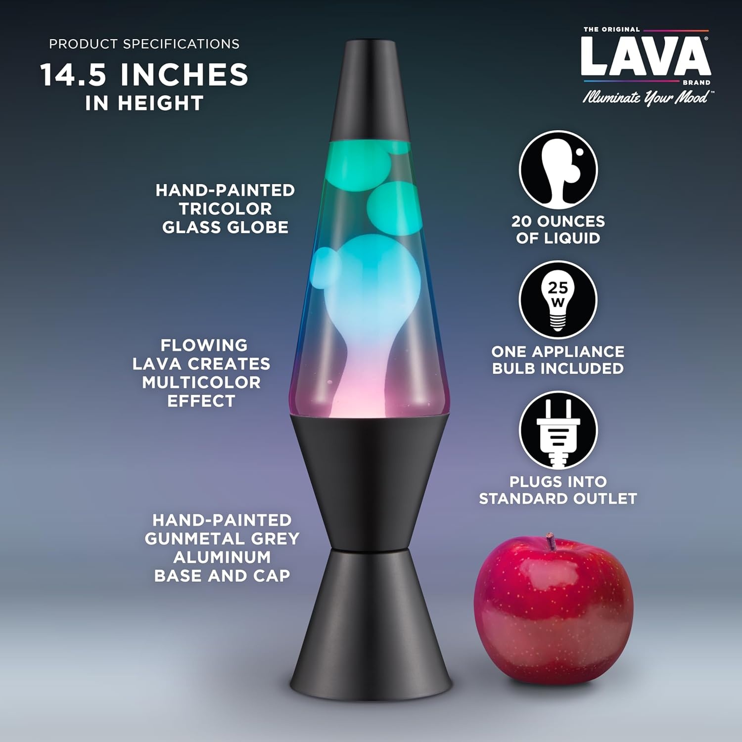 image:imageThe Original Lava Lamp 145 Grinning Globs Classic Liquid Motion Lamp Yellow Lava and Orange Liquid Item 2094 Amazon ExclusiveMulticolor