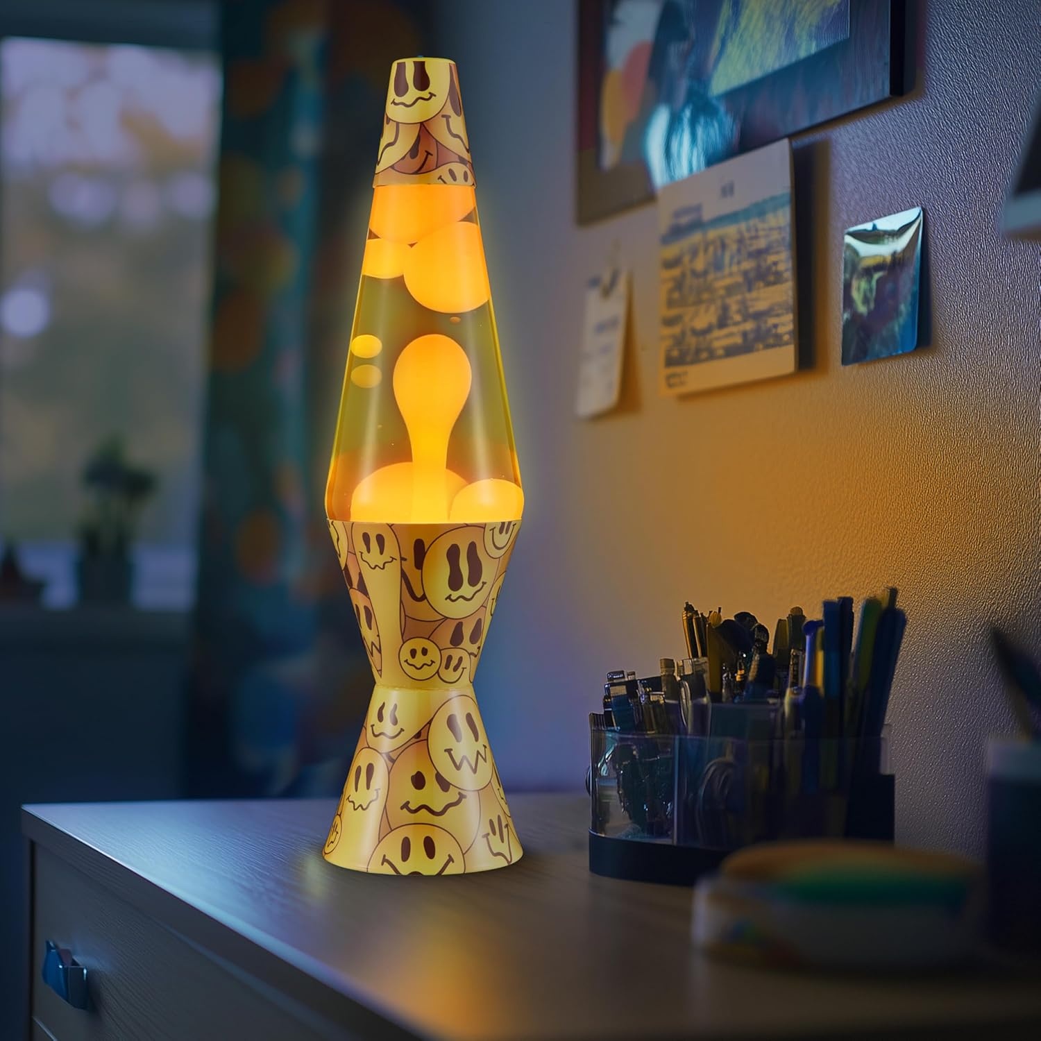 image:imageThe Original Lava Lamp 145 Grinning Globs Classic Liquid Motion Lamp Yellow Lava and Orange Liquid Item 2094 Amazon ExclusiveOrange
