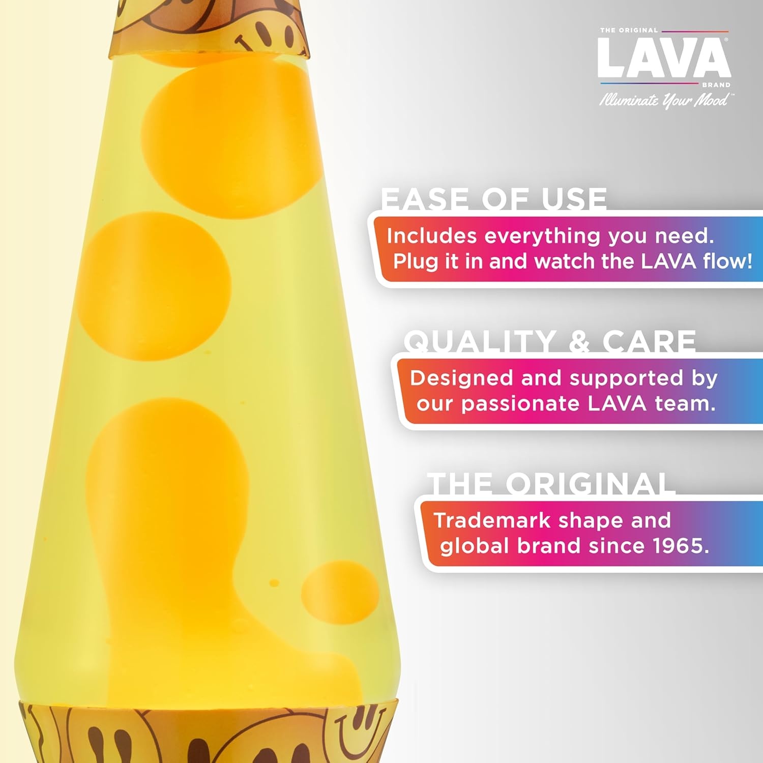 image:imageThe Original Lava Lamp 145 Grinning Globs Classic Liquid Motion Lamp Yellow Lava and Orange Liquid Item 2094 Amazon ExclusiveOrange