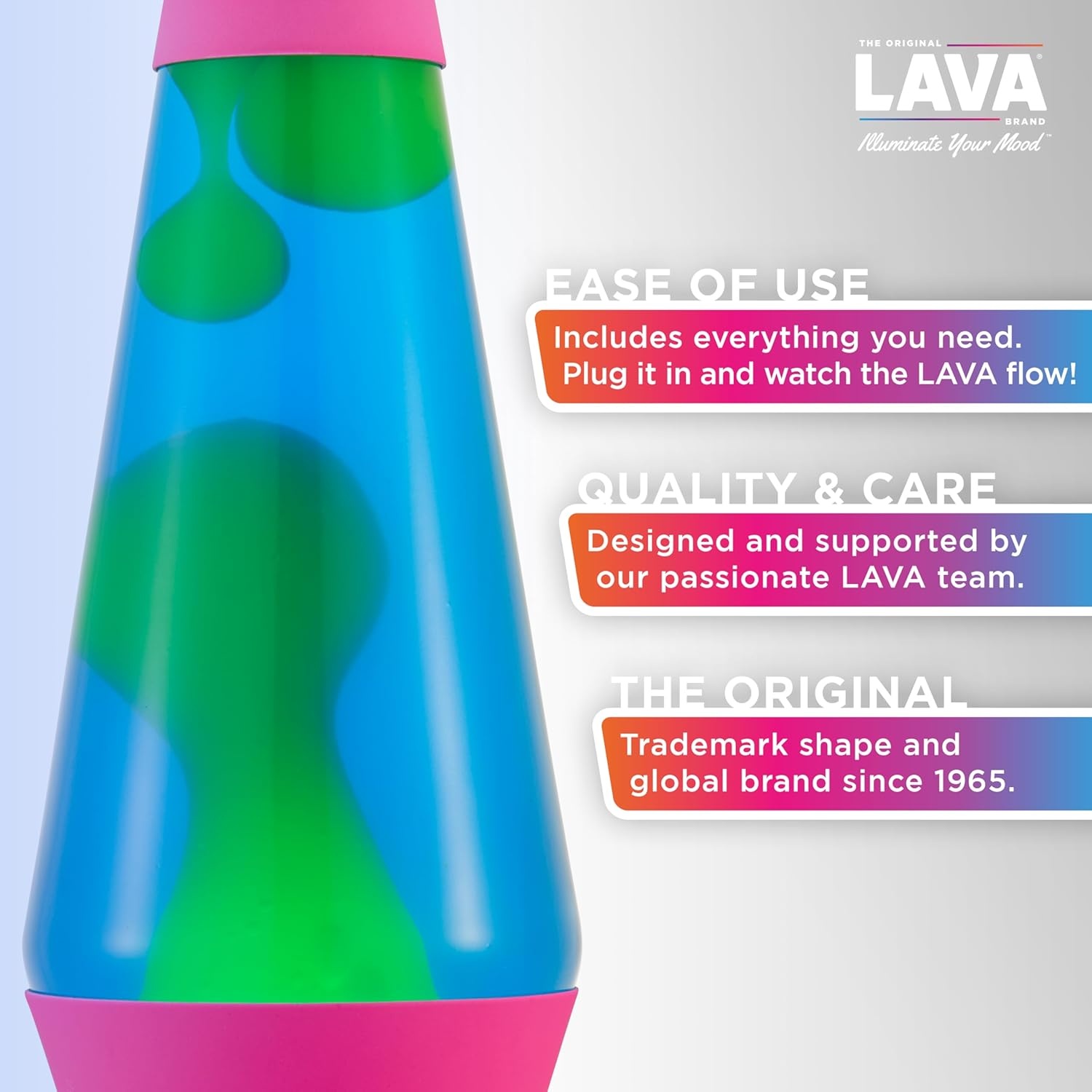 image:imageThe Original Lava Lamp 145 Grinning Globs Classic Liquid Motion Lamp Yellow Lava and Orange Liquid Item 2094 Amazon ExclusivePink