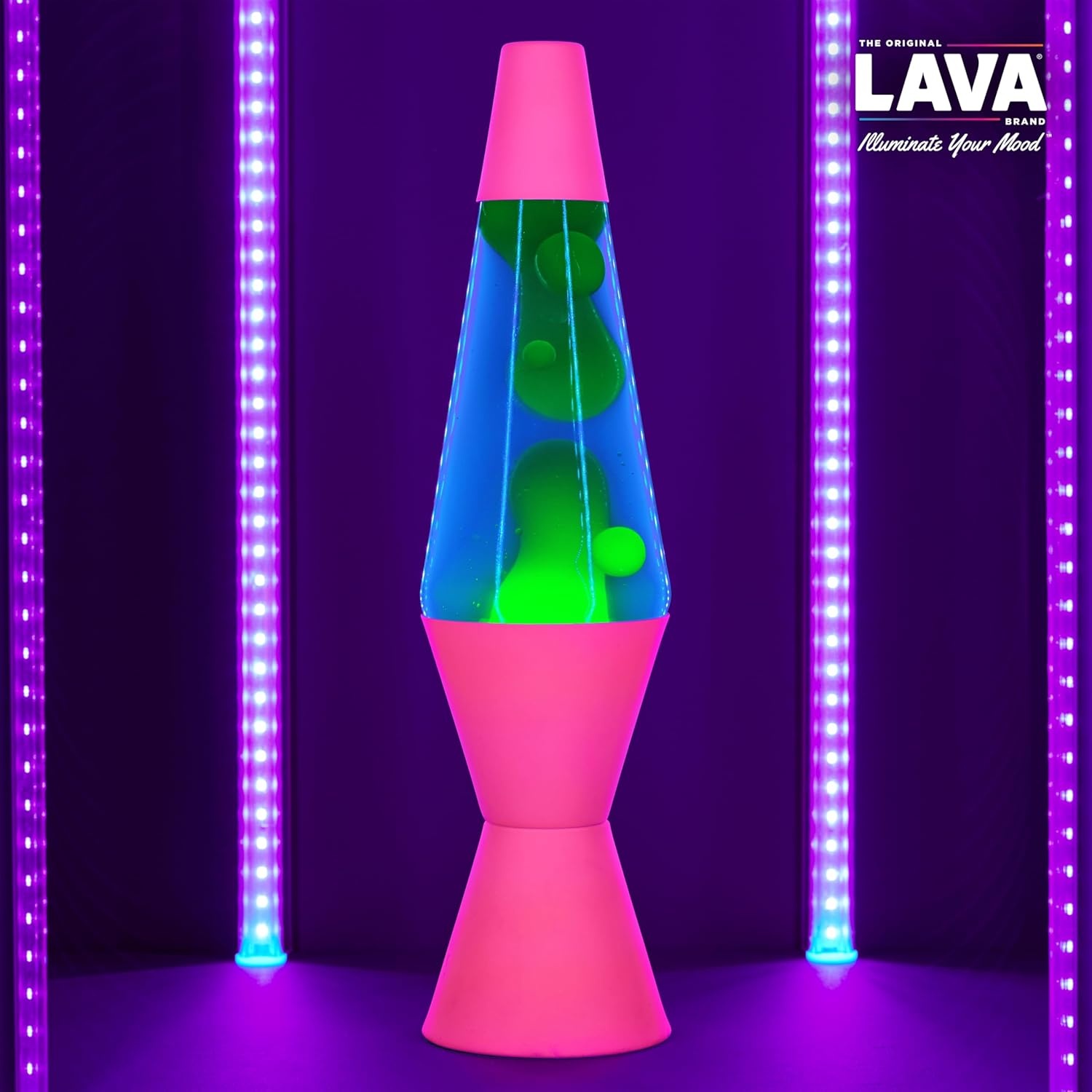 image:imageThe Original Lava Lamp 145 Grinning Globs Classic Liquid Motion Lamp Yellow Lava and Orange Liquid Item 2094 Amazon ExclusivePink