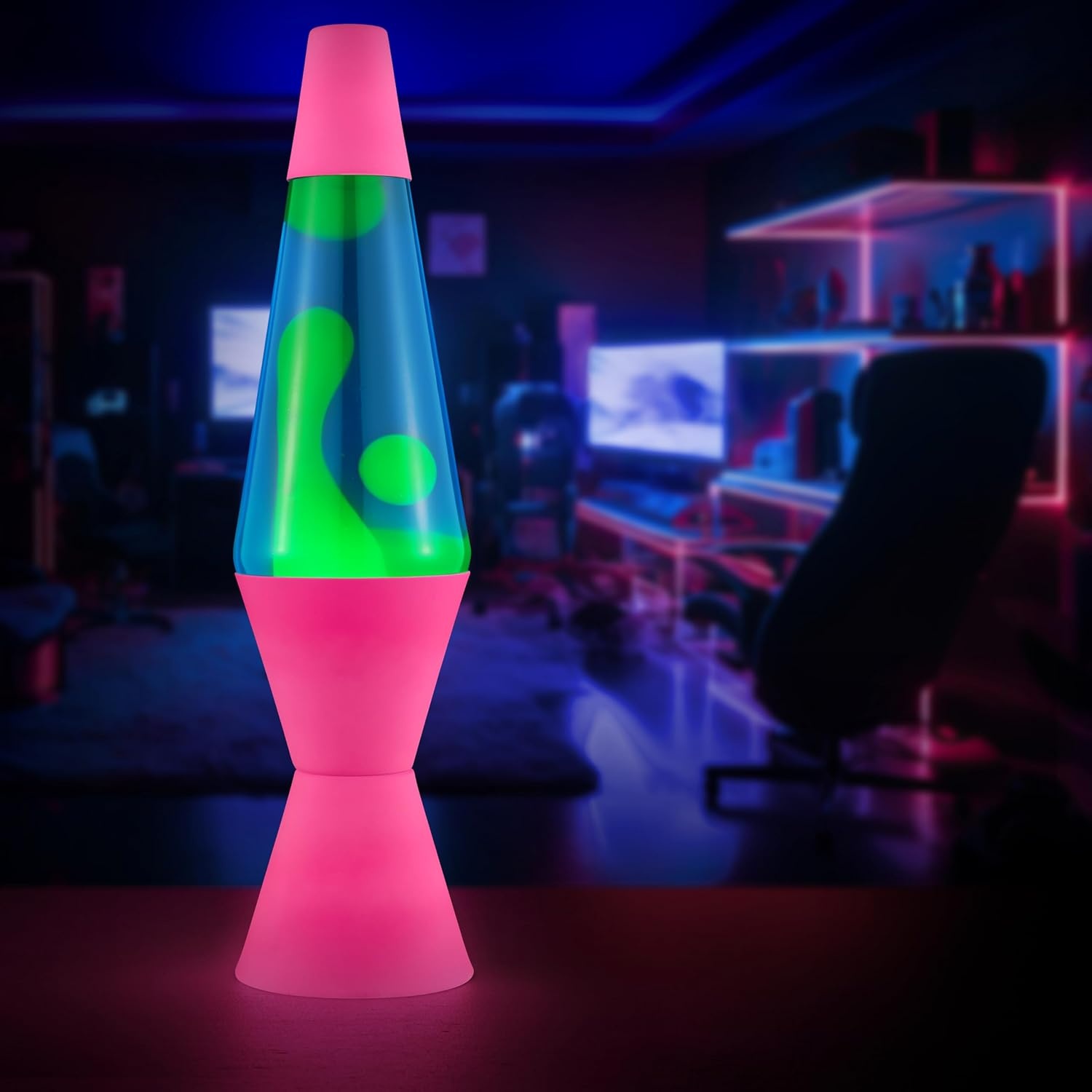 image:imageThe Original Lava Lamp 145 Grinning Globs Classic Liquid Motion Lamp Yellow Lava and Orange Liquid Item 2094 Amazon ExclusivePink