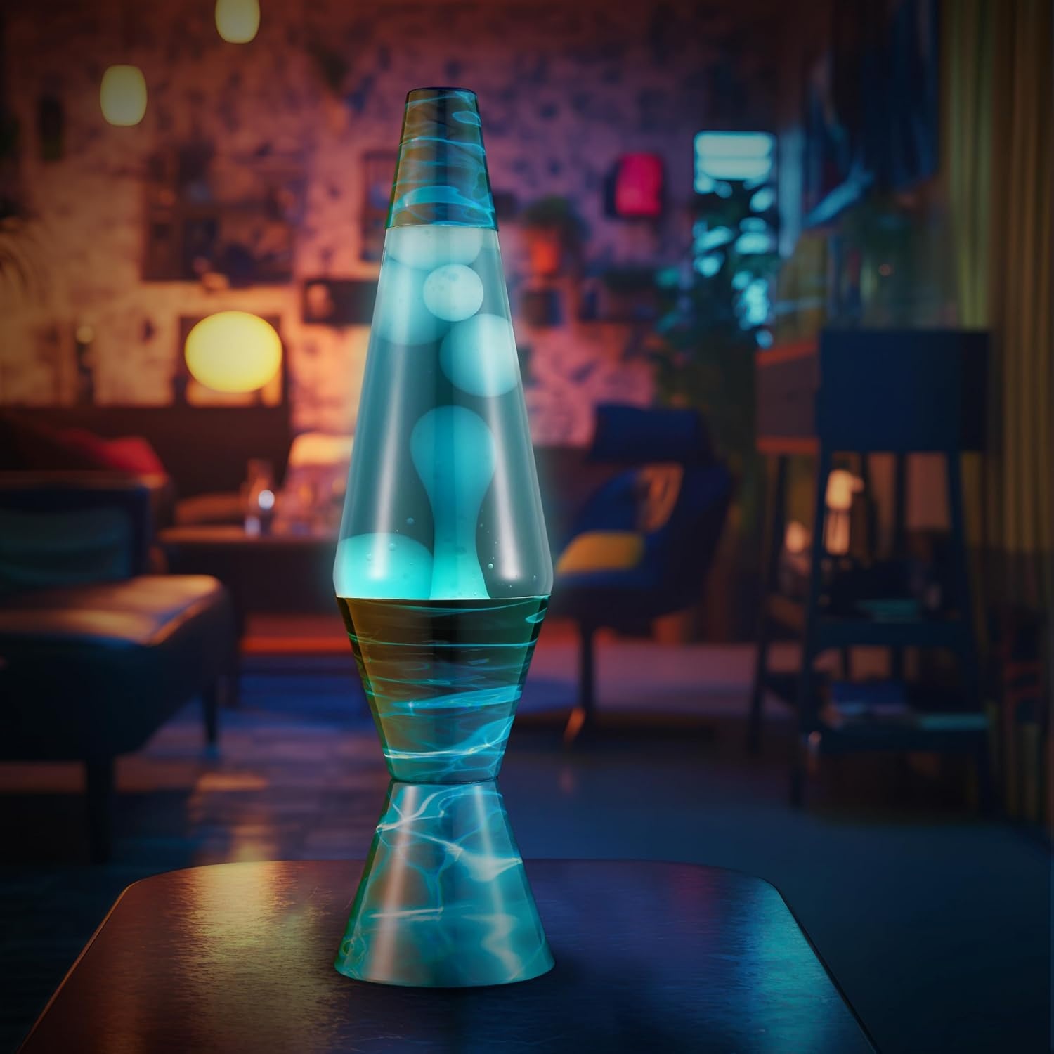 image:imageThe Original Lava Lamp 145 Night Swim Classic Liquid Motion Lamp White Wax and Blue Liquid Item 2095 Amazon Exclusive