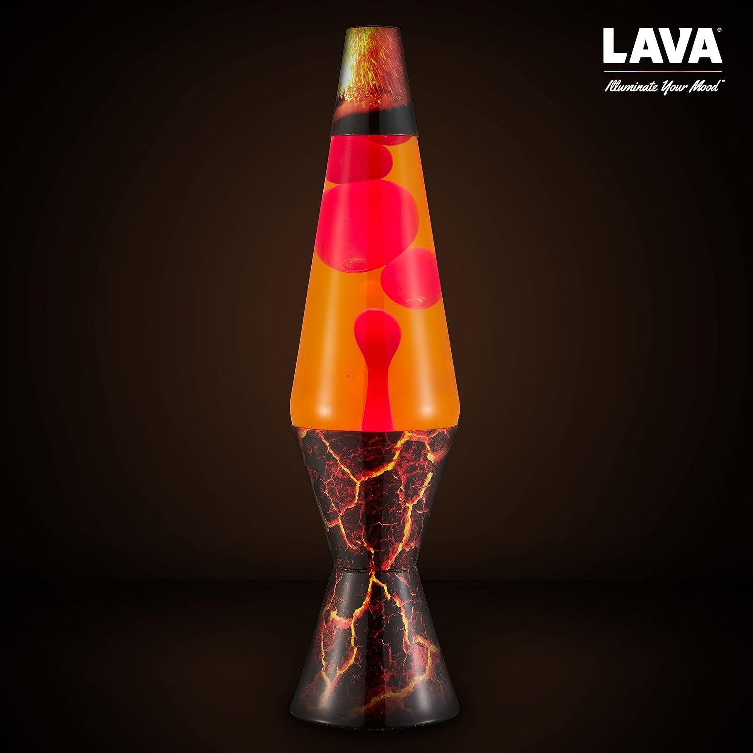 image:imageThe Original Lava Lamp 145 Volcanic Crags Classic Liquid Motion Lamp Red Wax and Orange Liquid 2078 Amazon Exclusive145 inches Pack of 4