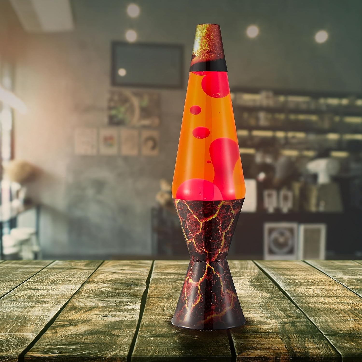 image:imageThe Original Lava Lamp 145 Volcanic Crags Classic Liquid Motion Lamp Red Wax and Orange Liquid 2078 Amazon Exclusive145 inches Pack of 4