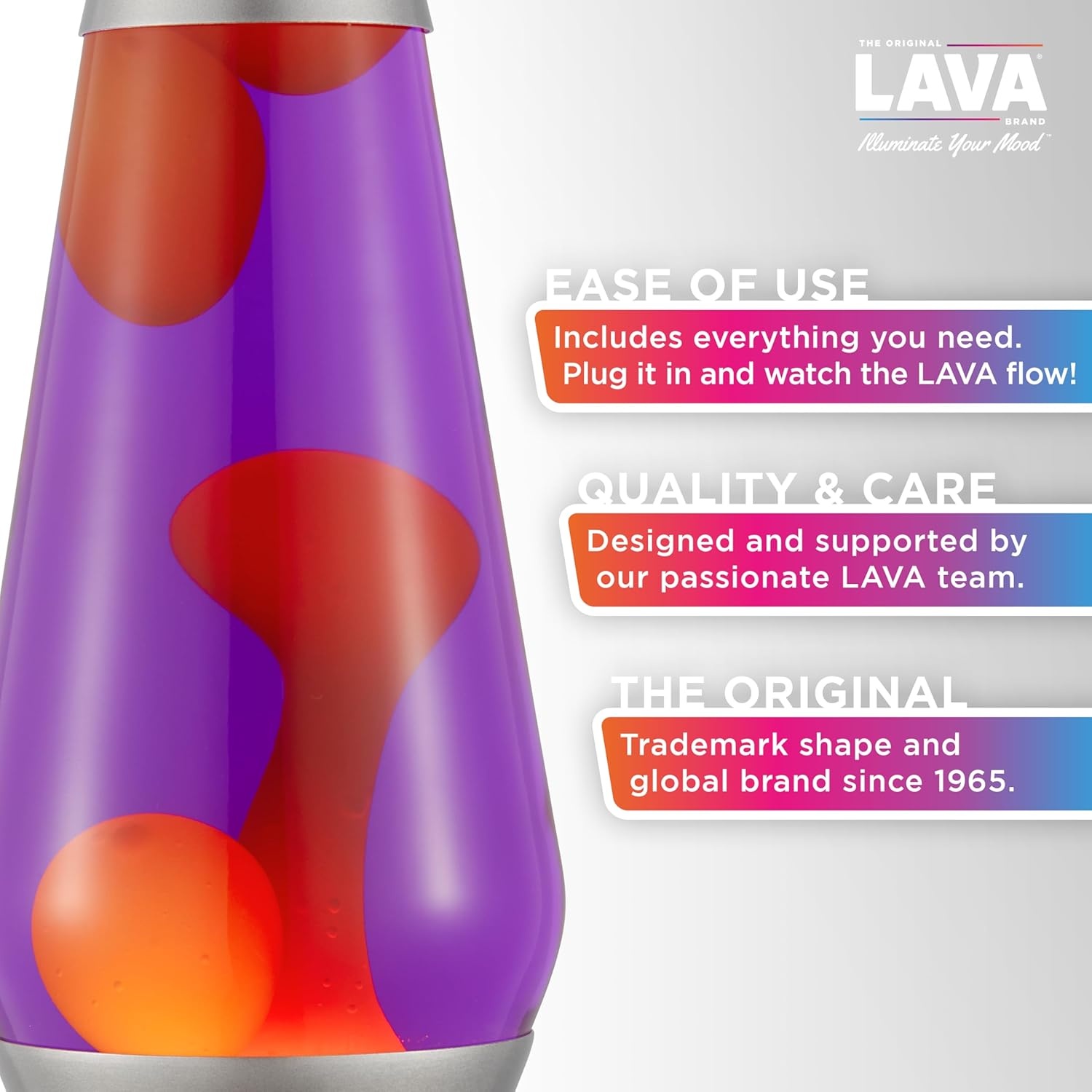 image:imageThe Original Lava Lamp Large 52oz 163 Vivid Twilight Classic Liquid Motion Lamp Orange Lava and Purple Liquid Item 5119 Amazon Exclusive