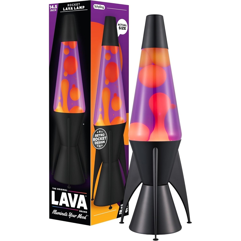 image:imageLava The Original Lamp 145 Evenfall Retro Rocket Liquid Motion Lamp Yellow Wax and Purple Liquid Item 2391 Amazon Exclusive