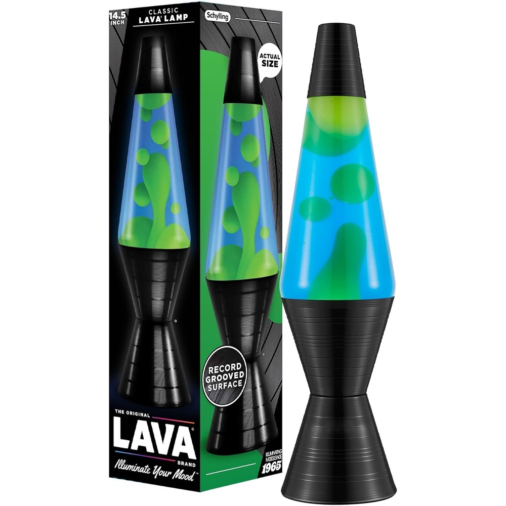 image:imageLava The Original Lamp 145 Vinyl Record Grooved Base Classic Liquid Motion Lamp Yellow and Blue Liquid Item 2020 Amazon ExclusiveBlue