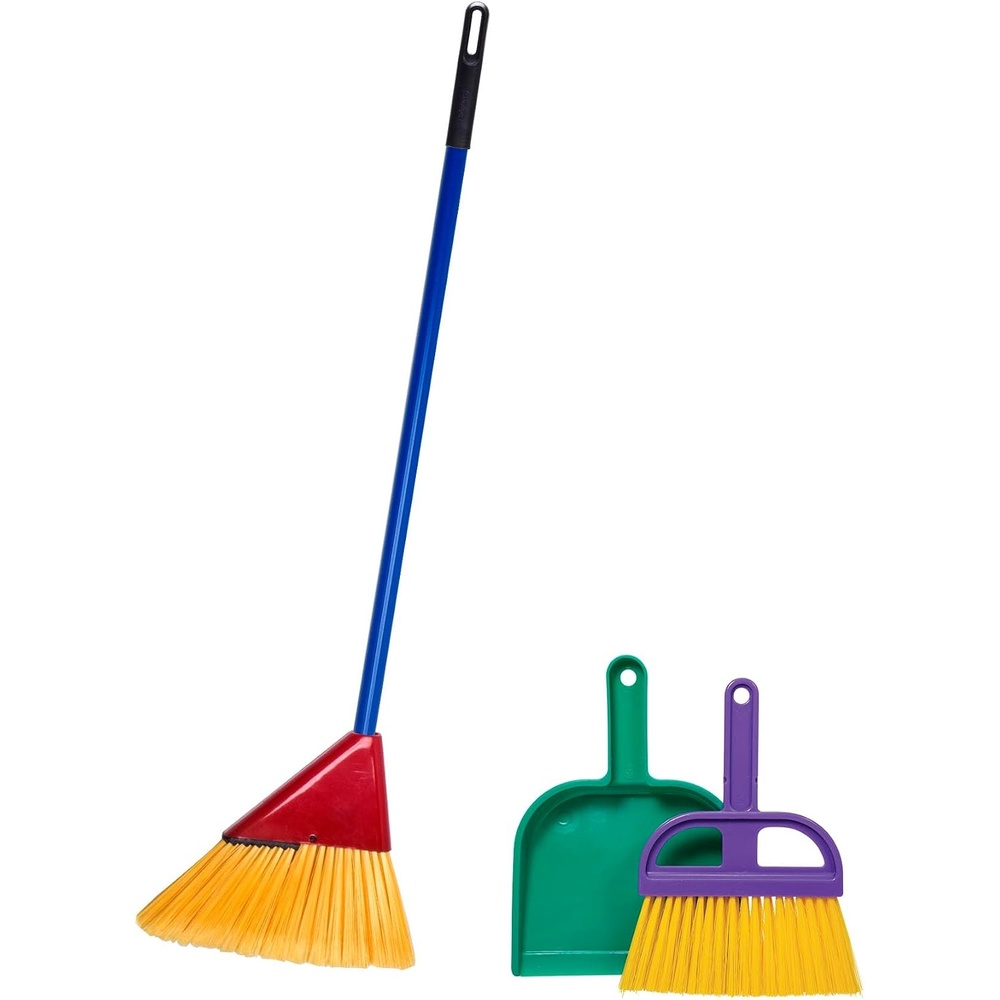 image:imageSchylling Childrens Broom Set Kids Pretend Play Cleaning Kit Includes Broom Dustpan and Brush Ages 3 and UpJunior Helper Broom