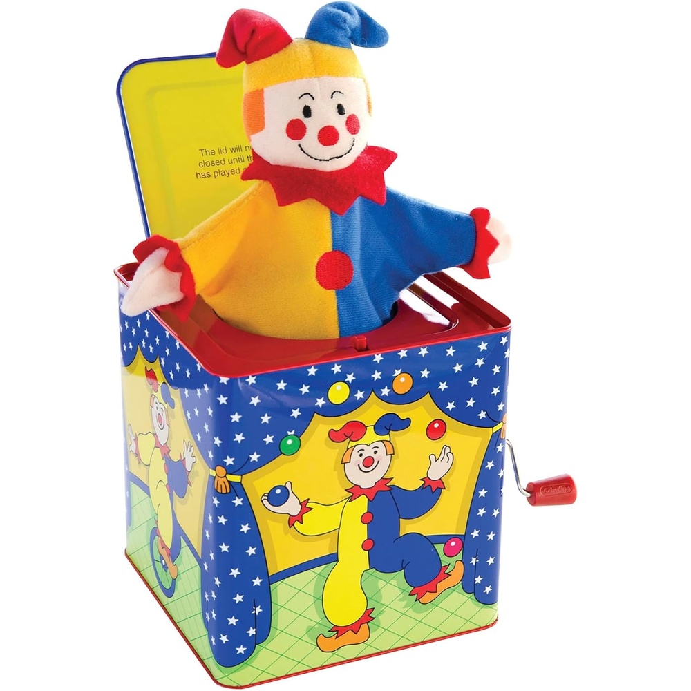 image:imageSchylling Jester Jack in the Box Classic Childrens Musical Toy Colorful and Durable Tin Box with Silly Jester Plush Age 18 months and Up