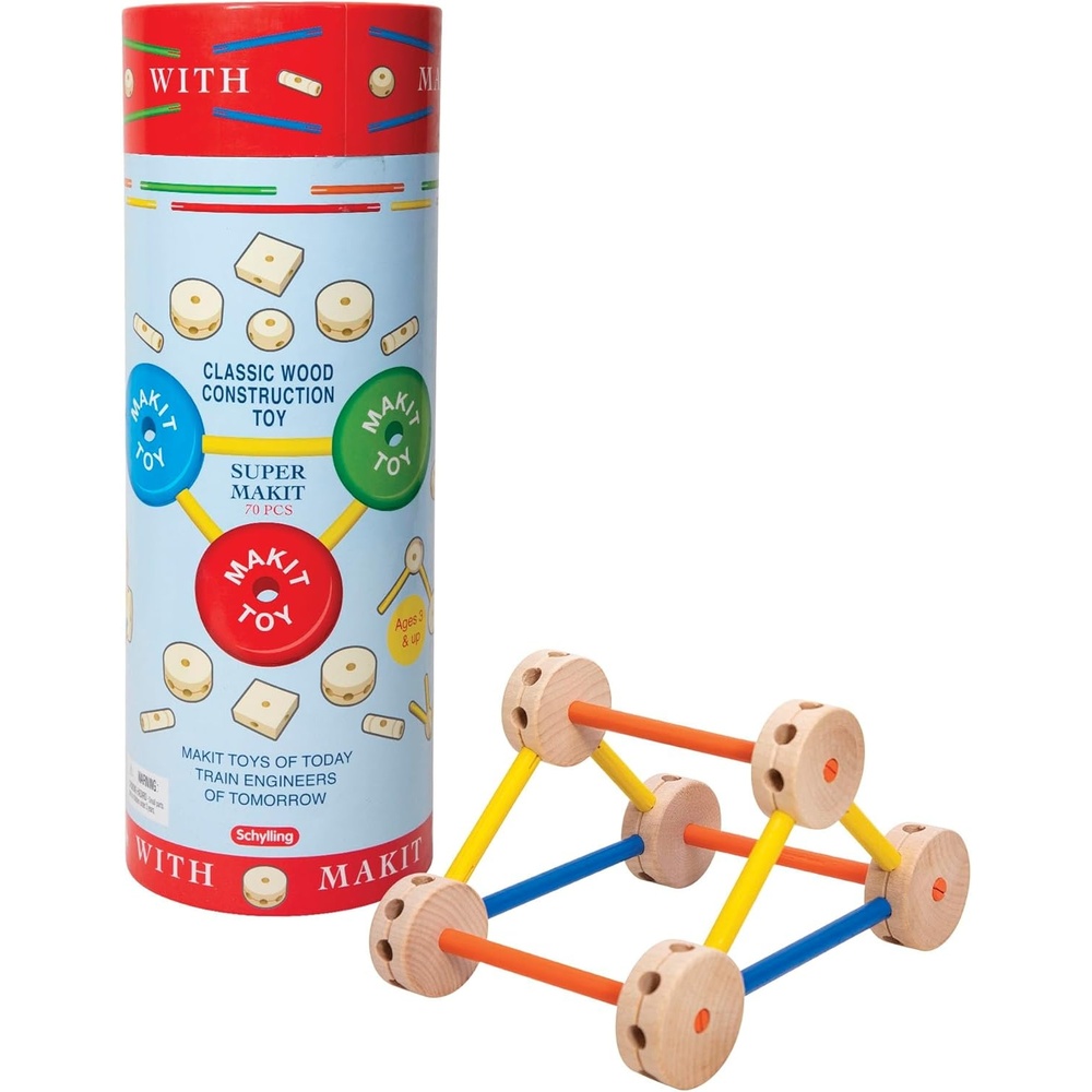 image:imageSchylling MKT Super Makit Classic Wood Construction Toy 3 years 70Pieces 1 EA