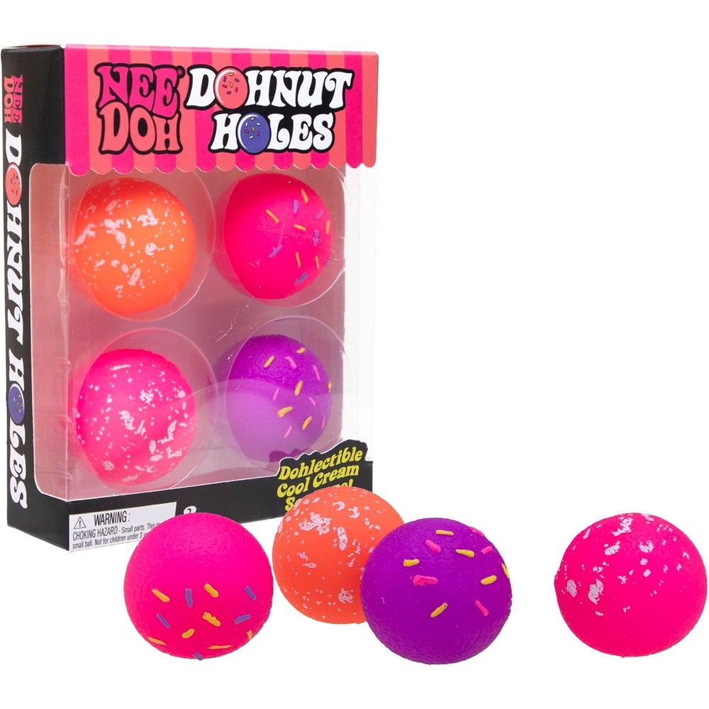 image:imageSchylling NeeDoh Dohnut Hole Needoh 4 Pack Sensory Squeeze Toy 15 in Diameter Colors May Vary