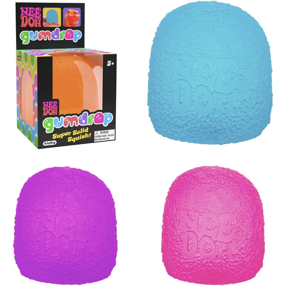 image:imageSchylling NeeDoh Gumdrop Textured Sensory Toy with Super Solid Squish 25 Tall Colors May Vary Pack of 1Gumdrop