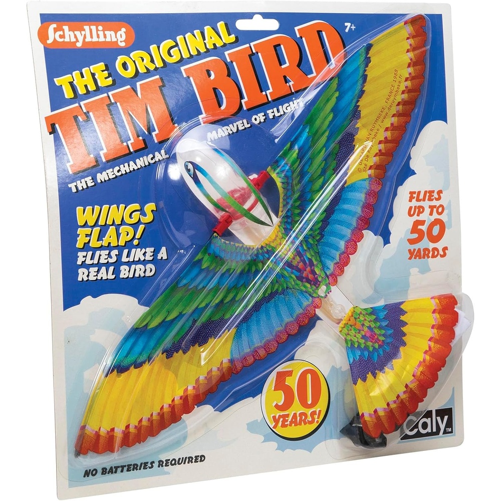 image:imageSchylling Tim Bird Flying Toy RubberbandPowered Mechanical Bird that Really Flies Wings Flap and Flies 50 Feet Ages 7 and Up1 Count Pack of 1