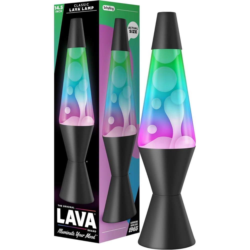 image:imageThe Original Lava Lamp 145 Grinning Globs Classic Liquid Motion Lamp Yellow Lava and Orange Liquid Item 2094 Amazon ExclusiveMulticolor