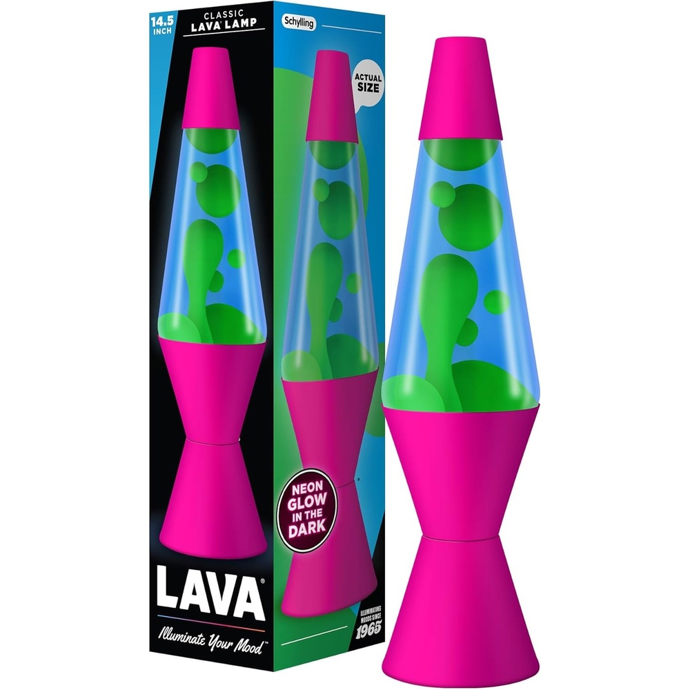 image:imageThe Original Lava Lamp 145 Grinning Globs Classic Liquid Motion Lamp Yellow Lava and Orange Liquid Item 2094 Amazon ExclusivePink
