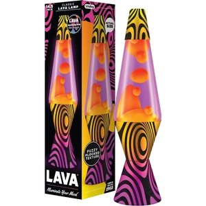 Lava® Lamp – 14.5” Groovy Gradient Flocked Base – The Original Motion Light – Yellow Wax and Purple Liquid – Item #2015(14.5”)