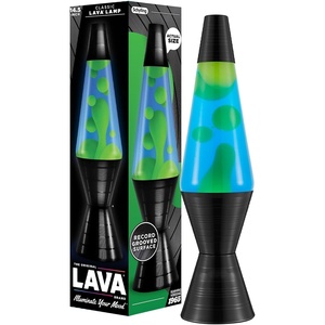Lava The Original Lamp – 14.5” Vinyl Record Grooved Base – Classic Liquid Motion Lamp – Yellow and Blue Liquid – Item #2020 (Amazon Exclusive)(Blue)