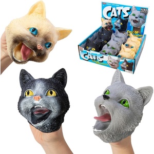 Schylling Cat Hand Puppet – Stretchy Detailed Texture and Painted Face – Color May Vary (Pack of 1)