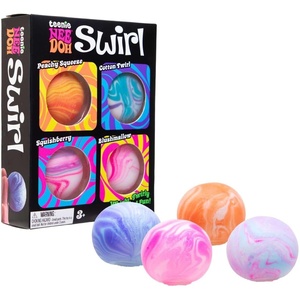 Schylling NeeDoh Teenie Swirl 4 Pack – Sensory Squeeze Toy – 1.5″ in Diameter – Colors May Vary