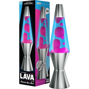 The Original Lava® Lamp – 14.5″ Grinning Globs – Classic Liquid Motion Lamp – Yellow Lava and Orange Liquid – Item #2094 (Amazon Exclusive)(Blue)